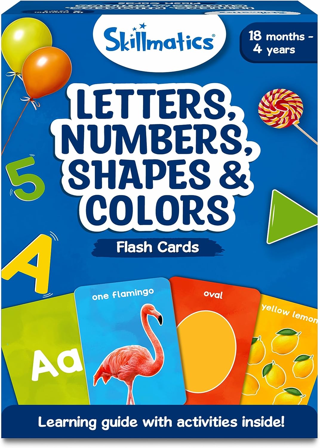 Skillmatics Thick Flash Cards for Toddlers - Letters, Numbers, Shapes & Colors, Montessori Toys & Games, Preschool Learning for Kids 1, 2, 3, 4 Years