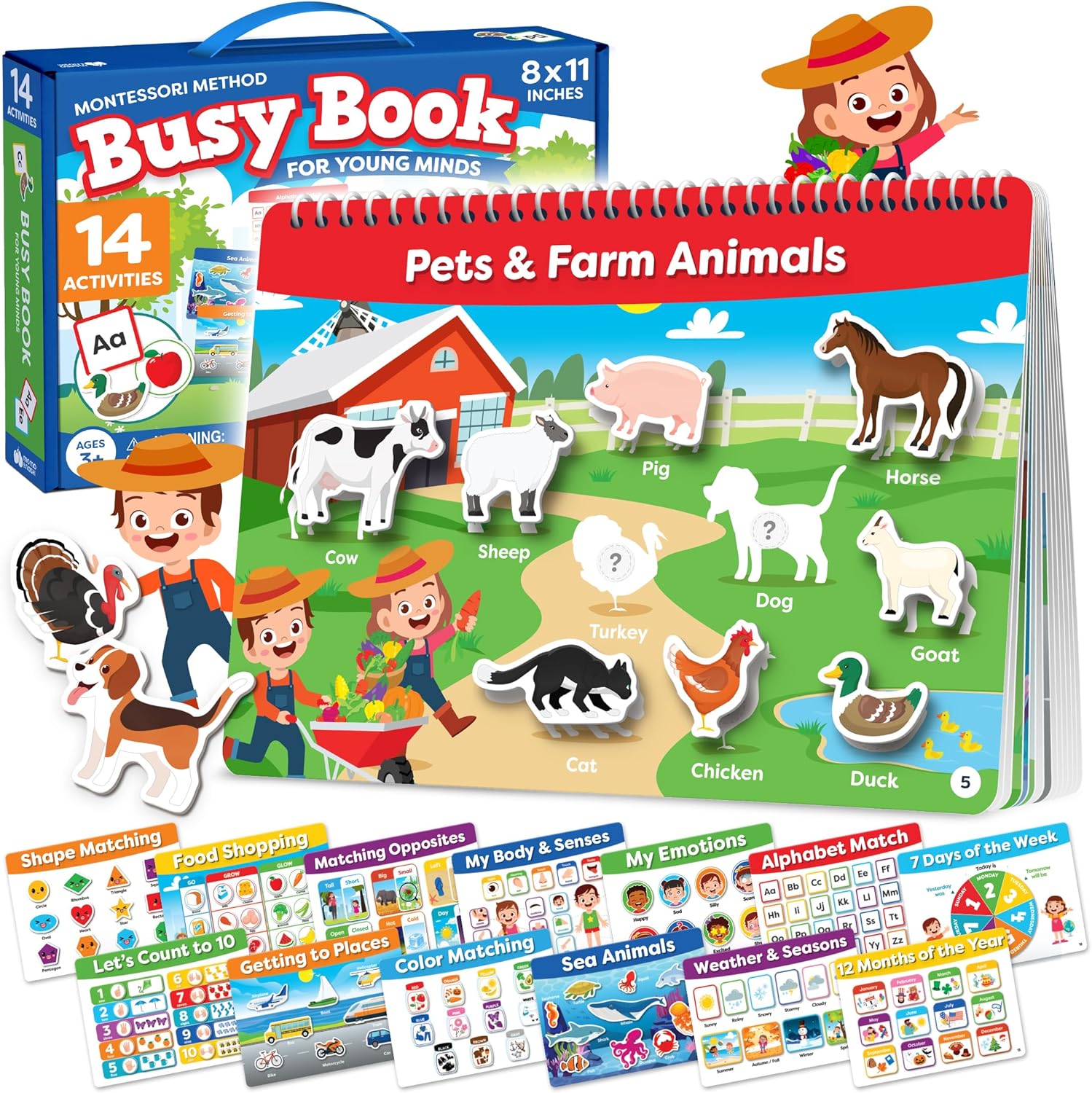 Montessori Busy Book for Toddlers Ages 3 and Up