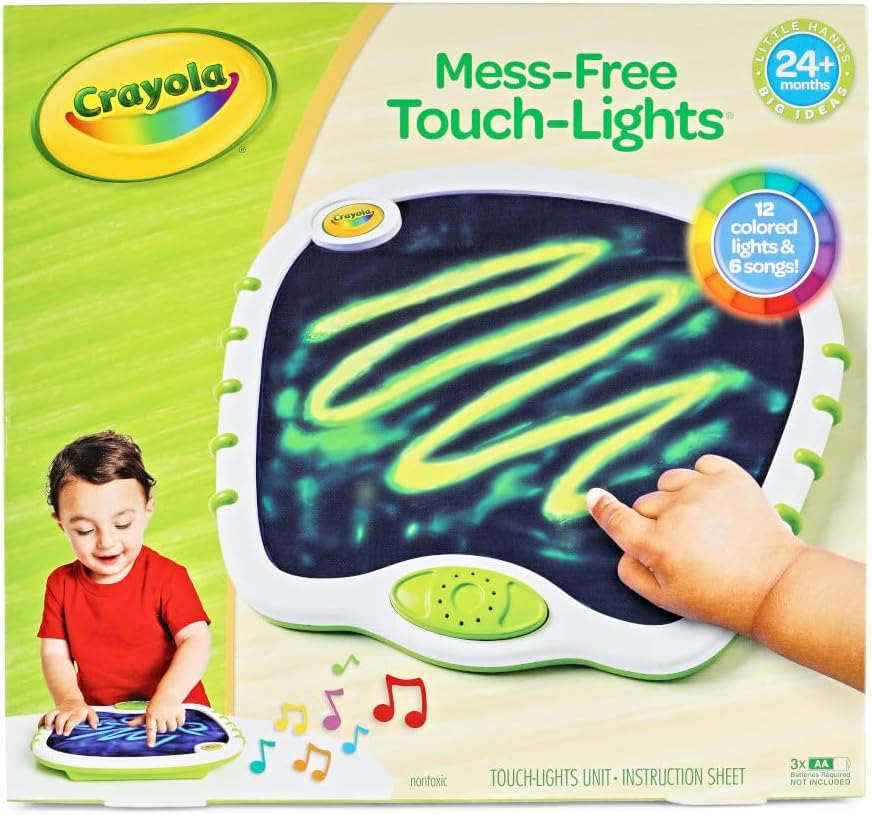 Crayola Toddler Touch Lights, Musical Toy, Sensory Board, Sensory Toys for Toddlers, Mess Free Finger Painting, Toddler Gift, 2+