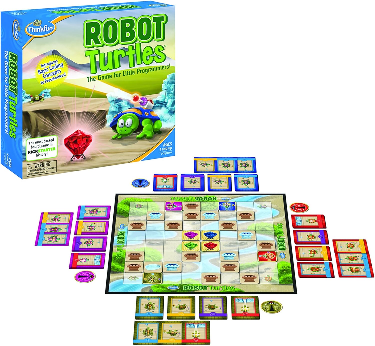 Think Fun Robot Turtles STEM Toy - Coding Board Game for Preschoolers | Kickstarter's Most-Backed Board Game | Educational Toy Enhancing Programming Skills | Fun Learning Experience for Kids 4+