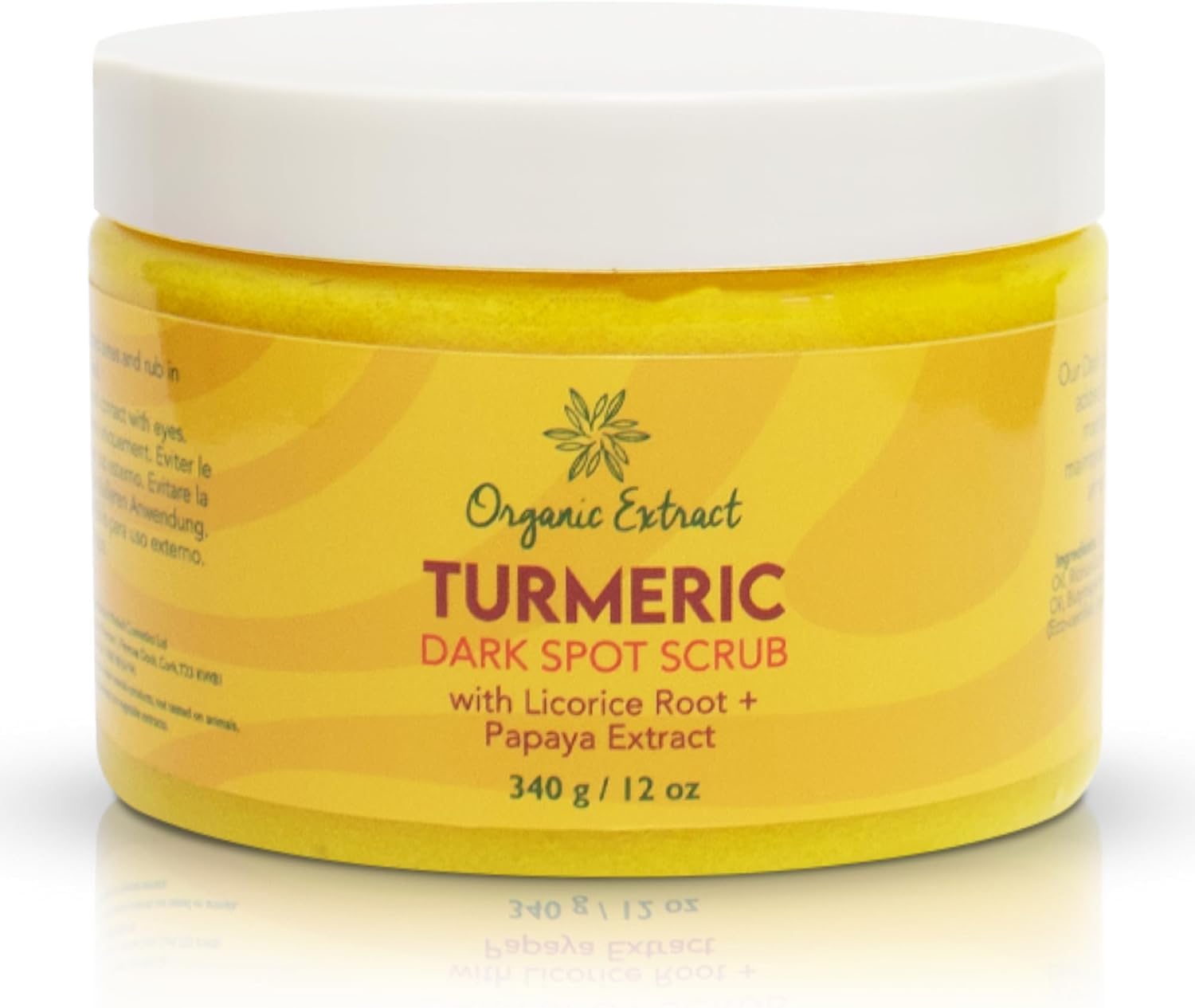 Turmeric Face Scrub - 12 fl oz / 340g - BIG SIZE Skin Brightening Scrub For Face - Exfoliating & Deep Cleanser, Evens Out Skin Tone - Moisturizing Facial Scrub with Papaya extract