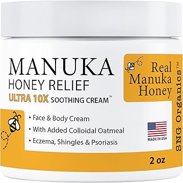 Subscribe & Save Manuka Honey Cream (2oz) Body Lotion Skincare Relief - Eczema Honey Cream for Psoriasis, Itchy, Dry Skin - Face Moisturizer For Kids, Adults, Baby...