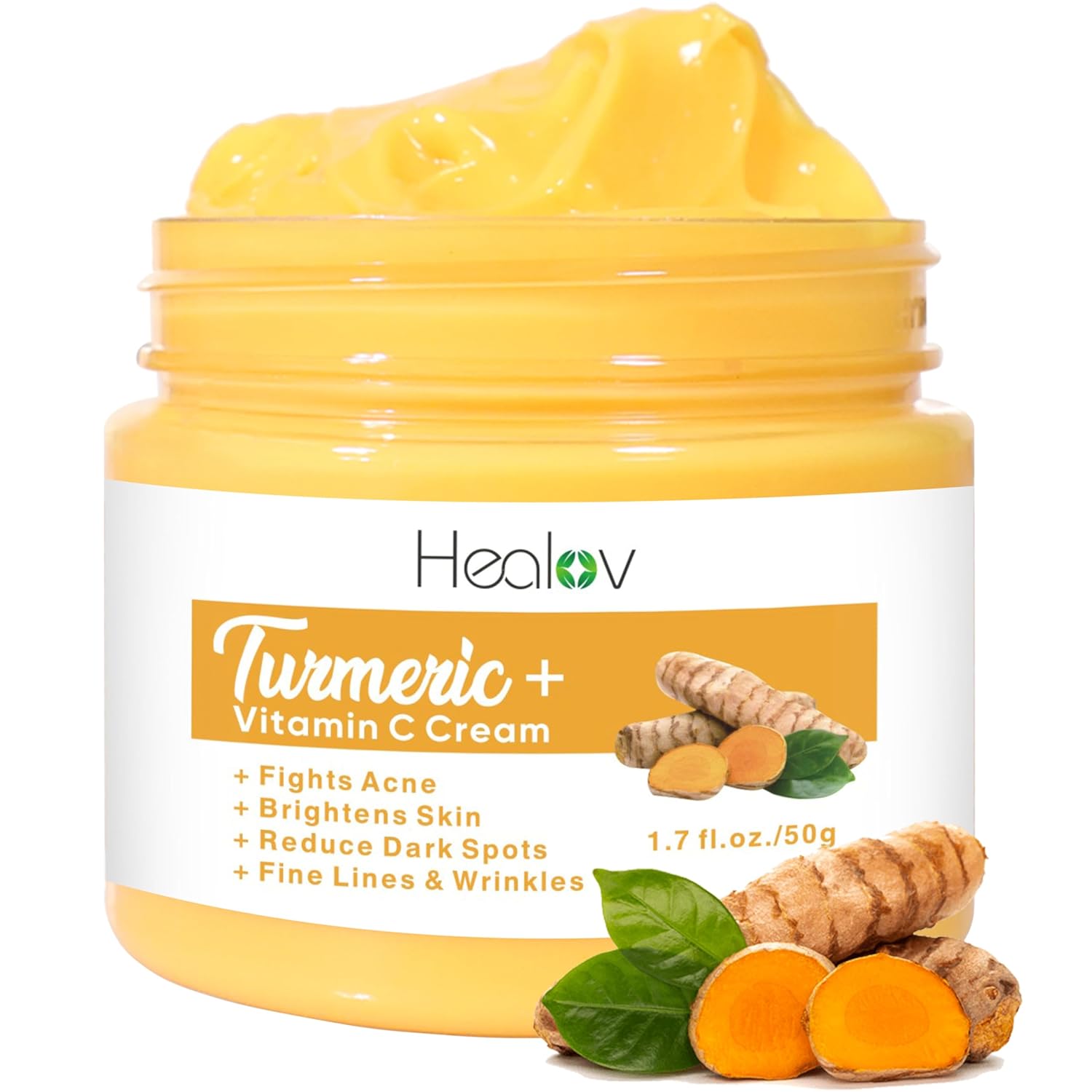 Turmeric Face Cream for Face & Body - All Natural Turmeric Skin Brightening Lotion - Turmeric Cleanses Skin, Fights Acne, Evens Tone, Fades Scars, Sun Damage, & Age Spots - Pure Turmeric Cream Healing