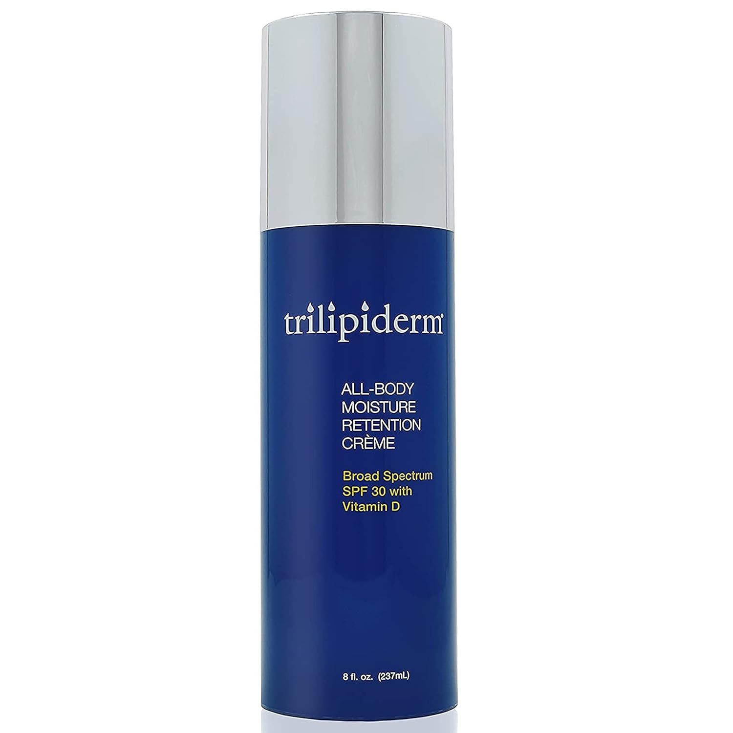 Trilipiderm All-Body Moisture Retention Crème w/SPF 30, Vitamin D - Broad Spectrum Face & Body Sunscreen, Non-Greasy Sun Lotion, Hydrating Sun Cream, Plant-Derived Lipids, Airless Pump Bottle - 8 Oz