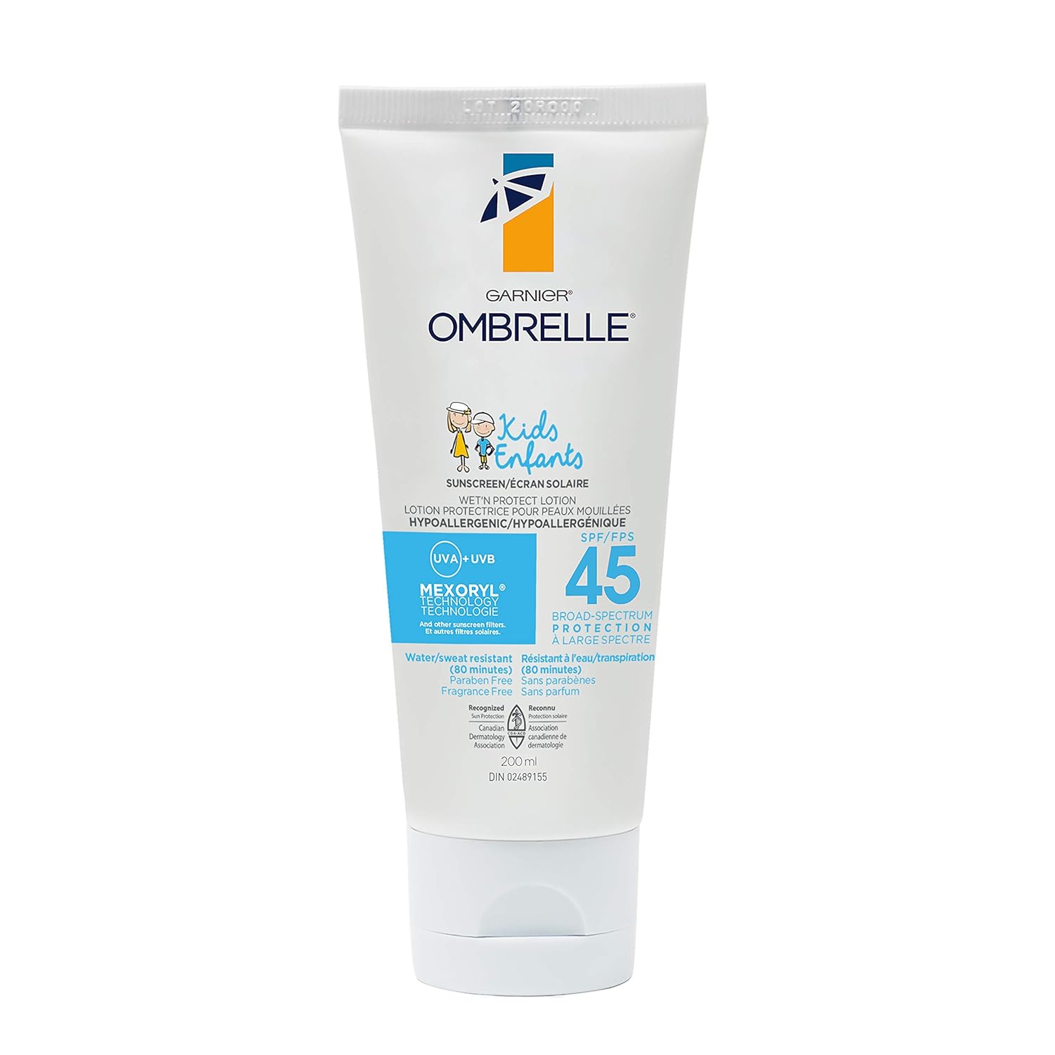 Garnier Ombrelle Sunscreen Kids Wet'n Protect Cream Spf 45, 200 ml…