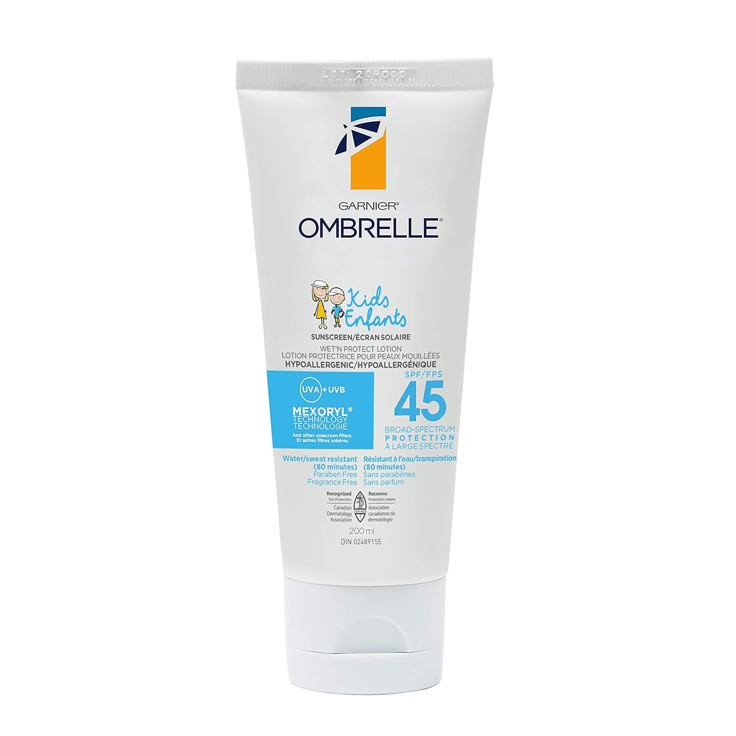 Garnier Ombrelle Sunscreen Kids Wet'n Protect Cream Spf 45, 200 ml…