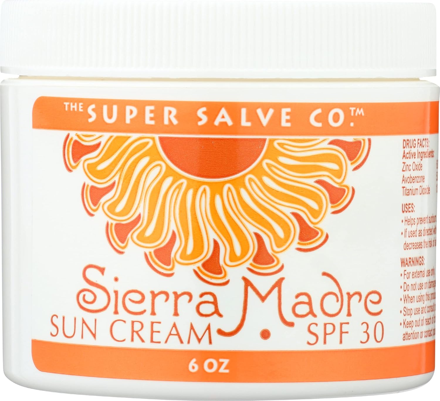 SUPER SALVE Sierra Madre Sun Cream, 6 OZ