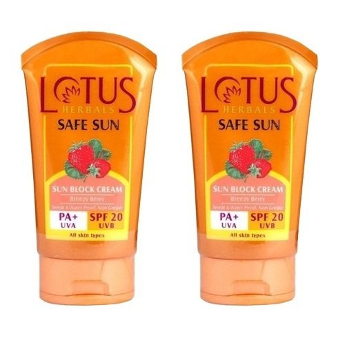 Lotus Herbals Breezy Berry SPF 20 Sun Block Cream, 50g (Pack of 2)