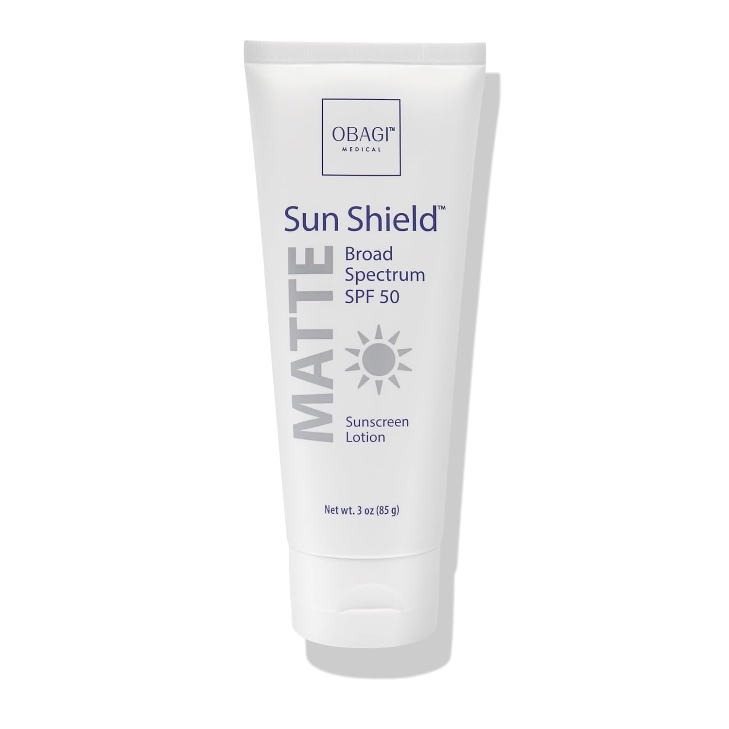 Sunscreen Sun Shield Matte Broad Spectrum SPF 50 Sunscreen, combines UVB absorption and UVA protection, 3 oz